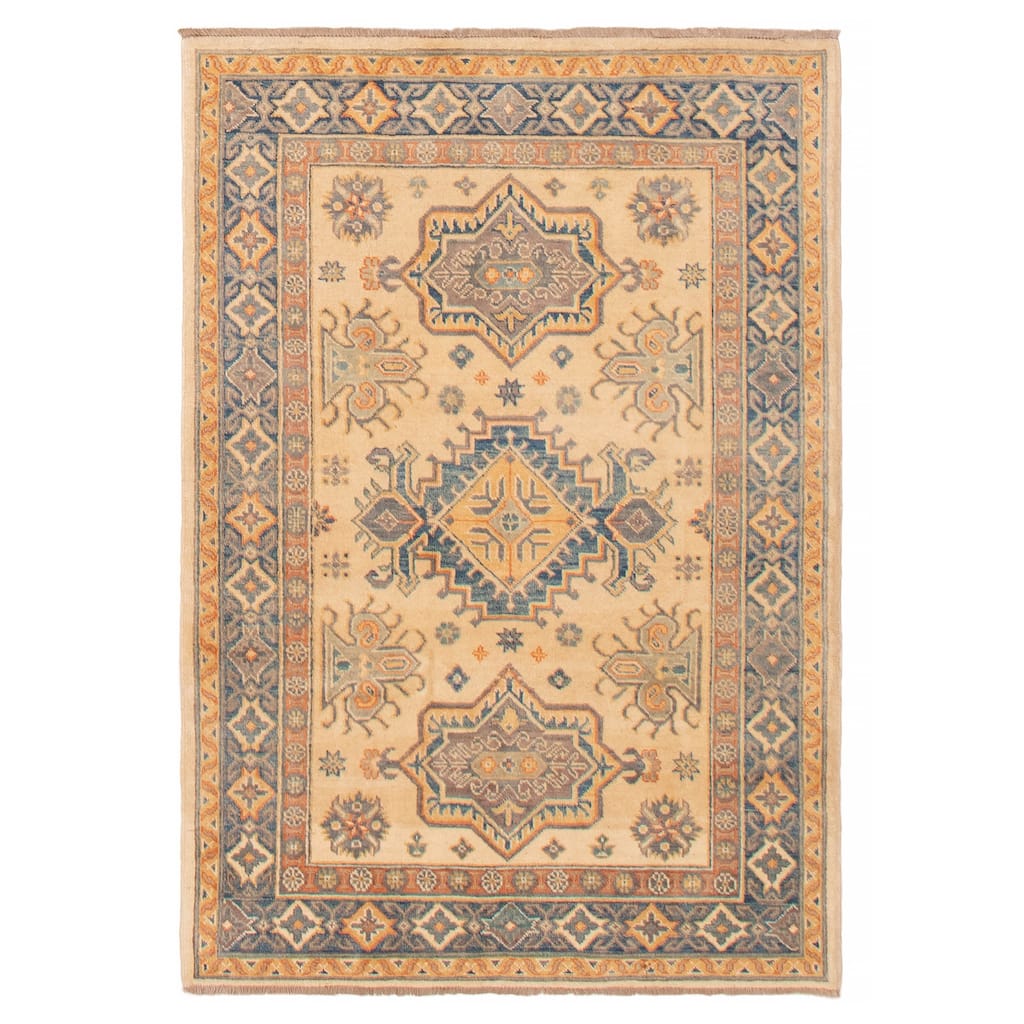 ECARPETGALLERY Hand-knotted Finest Ghazni Ivory Wool Rug - 4'0 x 5'11