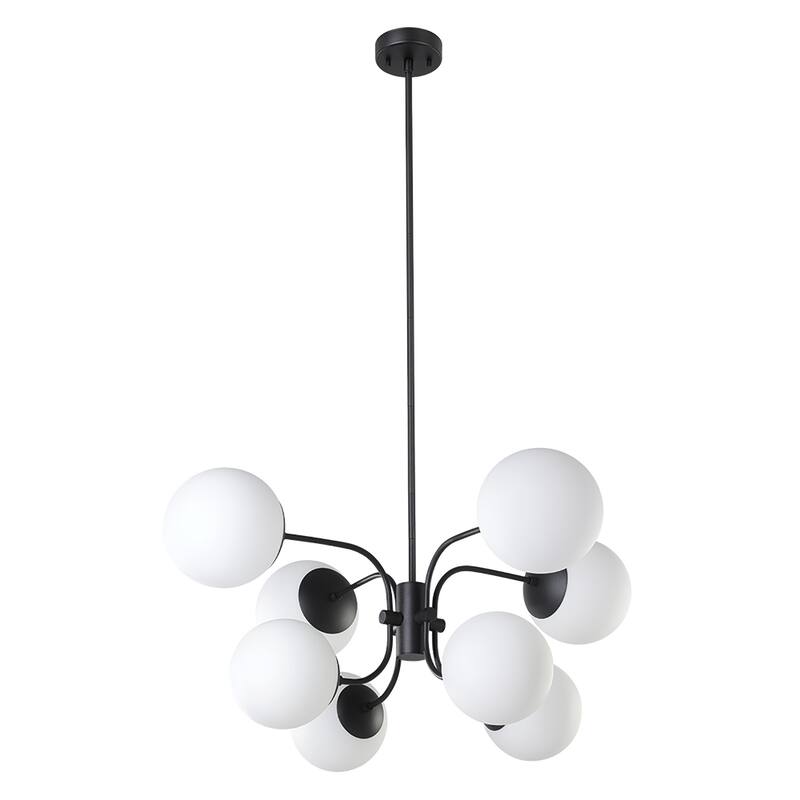 EGLO Moultrie 8-Light Pendant - Black, Opal