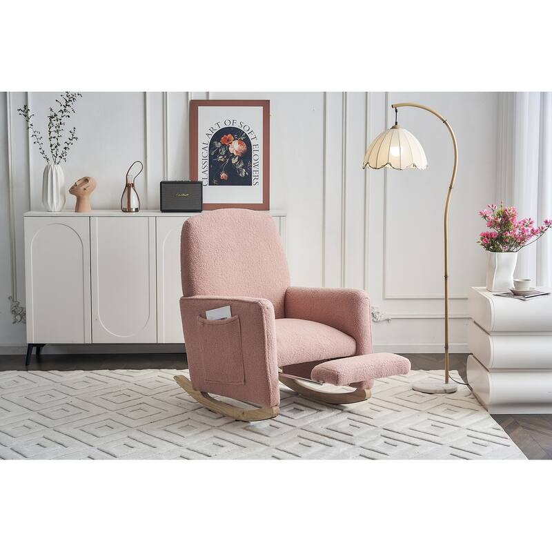 Nursery Rocking Chair With Adjustable Footrest