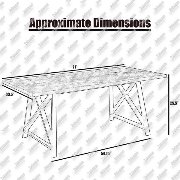 Shop 2xhome Dark Wood Modern Table Grey Steel Metal Legs Frame Dining Table 71 Inches Overstock 13936745 Brown