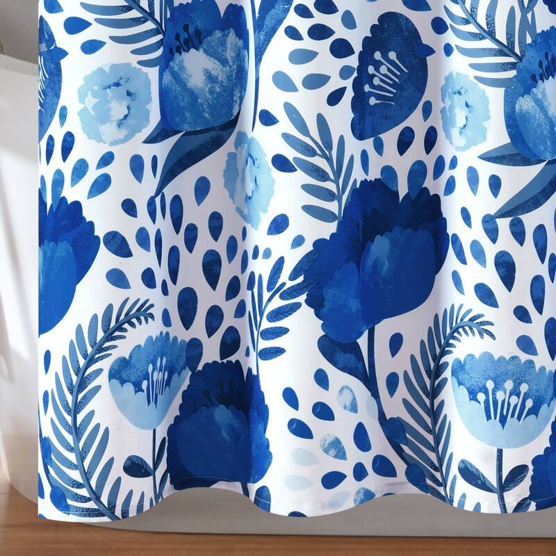 Porch & Den Egger Poppy Pattern Shower Curtain