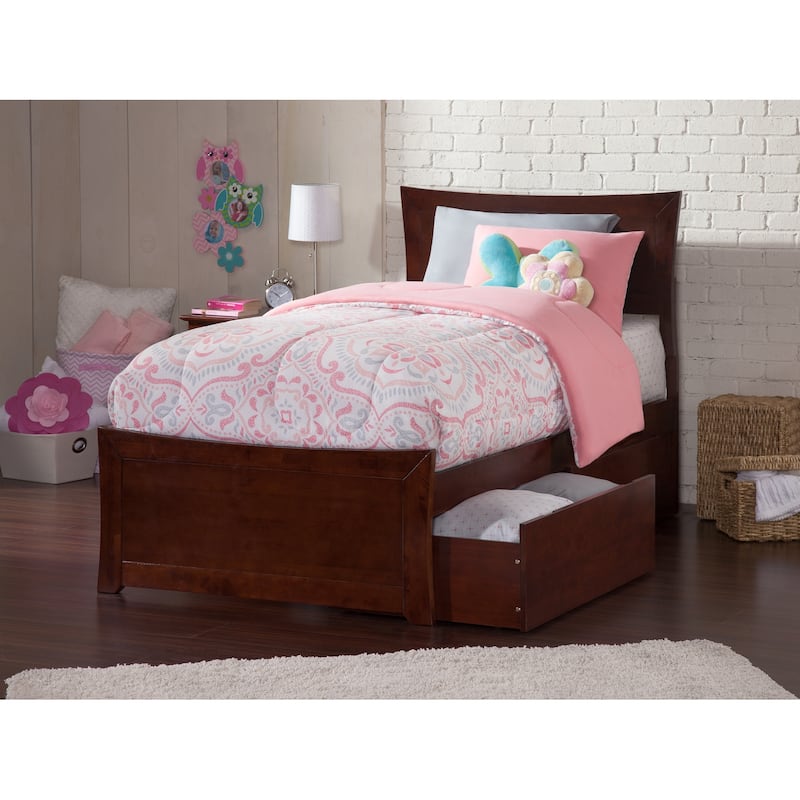 Full Platform Bed Southwestern Style Walnut Finish Urban Bed Drawers Included