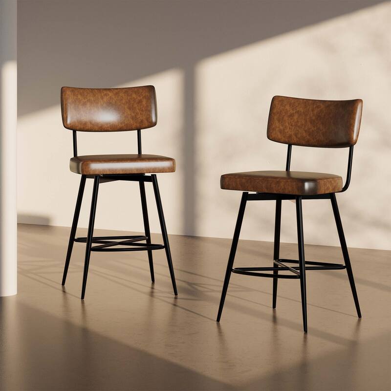 26"Retro Swivel Counter Stools Set of 2,only chairs