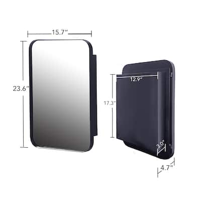 Recessed Metal Framed Medicine Cabinet with Mirror