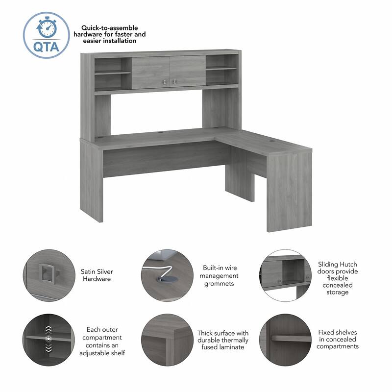 Echo 72W L Shaped Computer Desk with Hutch by Bush Business Furniture