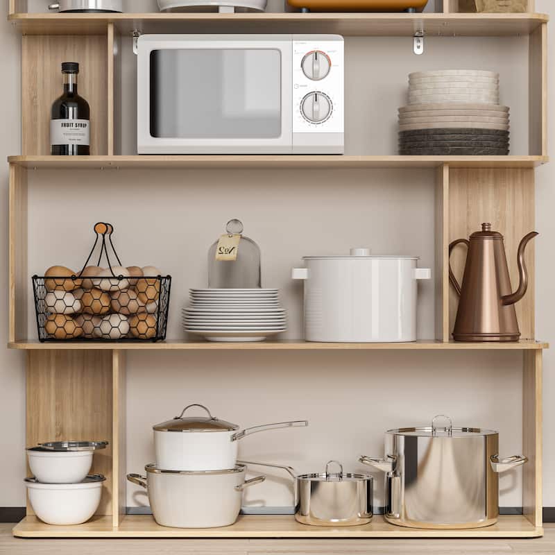 Buffet Display Cabinet Bookshelf Bookcase 81.9 Inches Tall Bookshelf