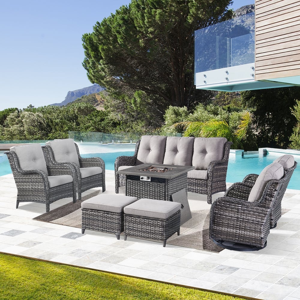 Gymojoy Outdoor Patio Funiture Set with Fire Pit Table