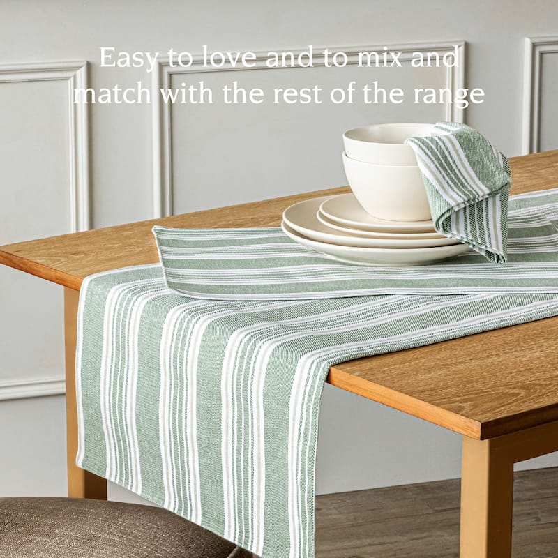 Over&back 100% Cotton Woven Striped Cloth Napkins - Machine Washable - Set of 4