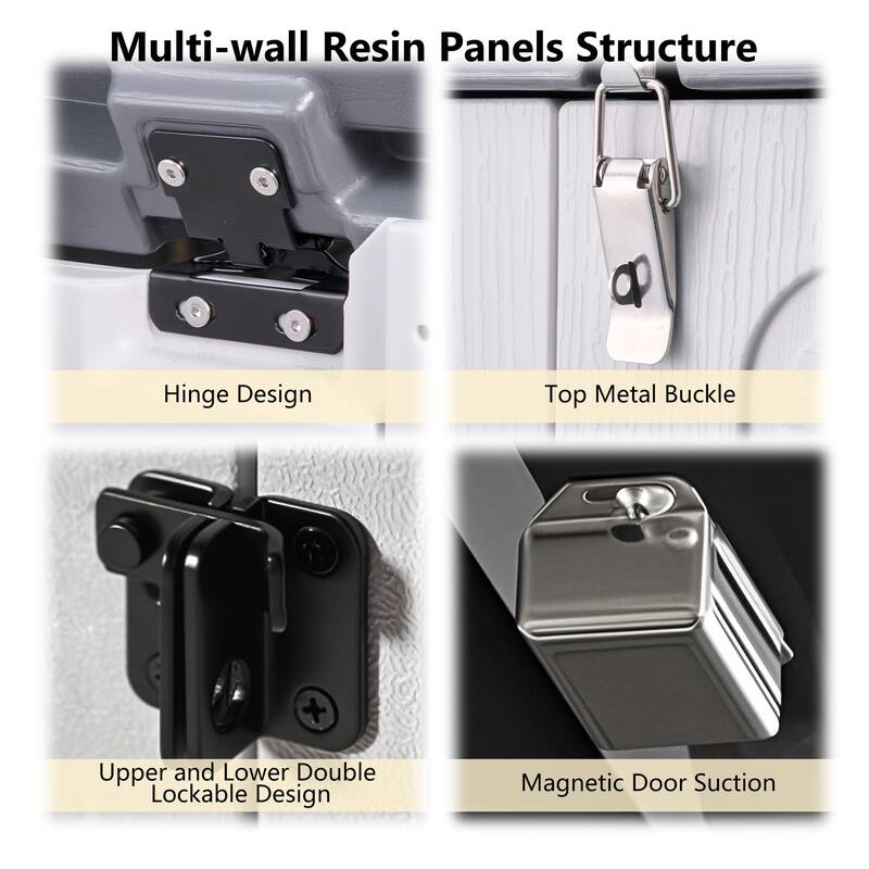 GDFStudio - Hayes Rust Proof Outdoor Equipment Storage for Backyards, Patio, Garden