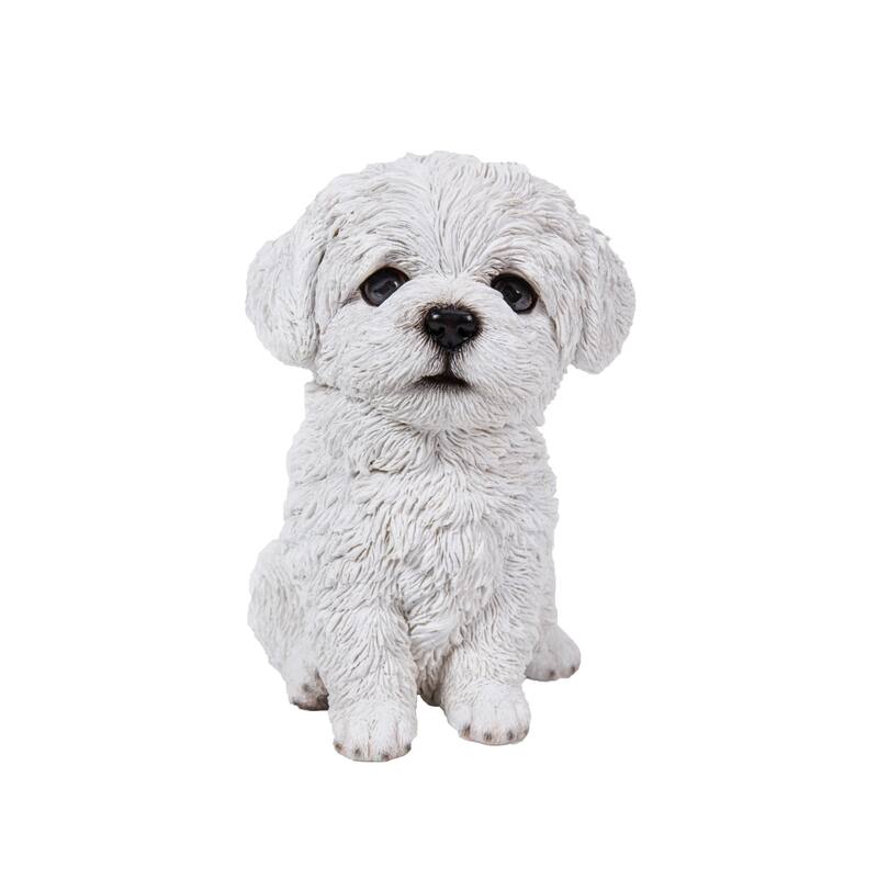 6.75" Maltese Puppy Outdoor Garden Statue