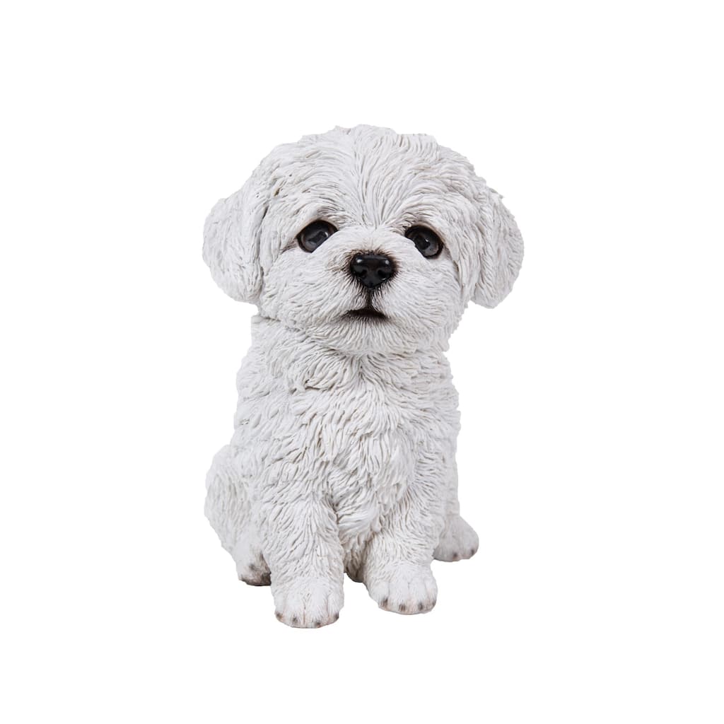 6.75" Maltese Puppy Outdoor Garden Statue