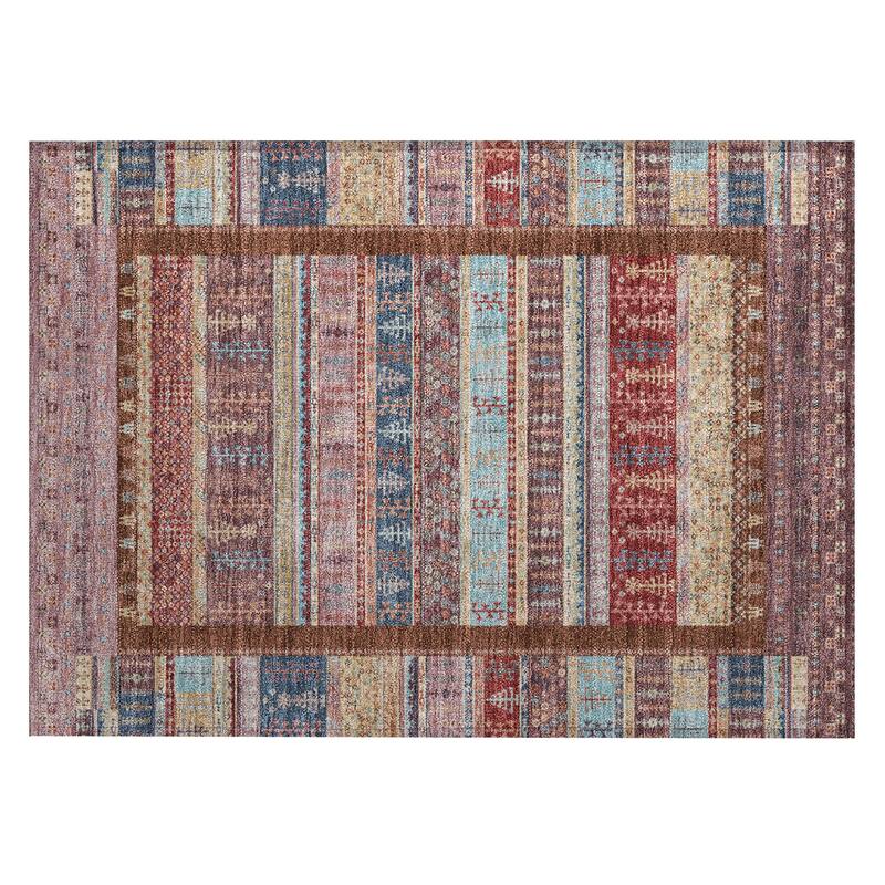 Machine Washable Indoor/Outdoor Global Kilim Chantille Rug