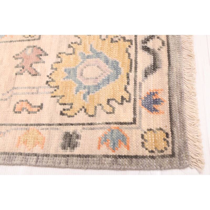 ECARPETGALLERY Hand-knotted Modern Oushak Grey Wool Rug - 8'1 x 10'2