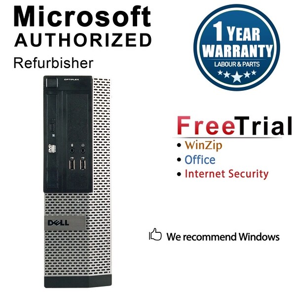 Dell OptiPlex 390 Desktop Computer SFF Intel Core I3 2100 3.1G 8GB DDR3 250G Windows 7 Pro 1 Year Warranty (Refurbished) - Black