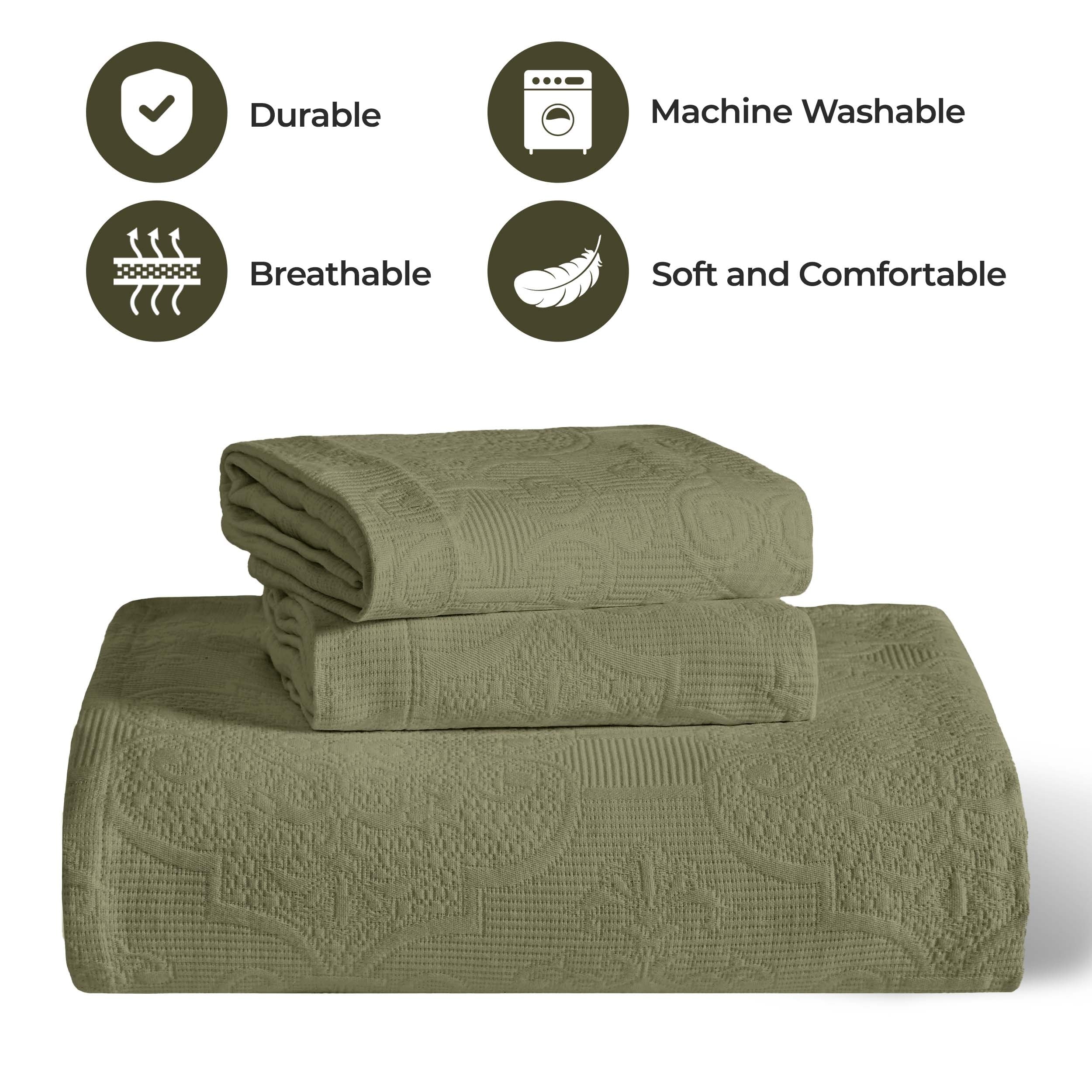 Superior Florin Jacquard Scrolling Medallion Cotton Bedspread Set - Picture 89 of 120