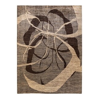 Eclectic, One-of-a-Kind Hand-Knotted Area Rug - Beige, 8' 10" x 11' 10" - 9 X 12