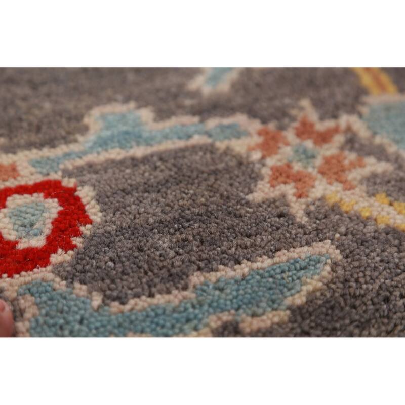 Floral Gray Oushak Oriental Area Rug Handmade Wool Carpet - 9'1" x 12'2"