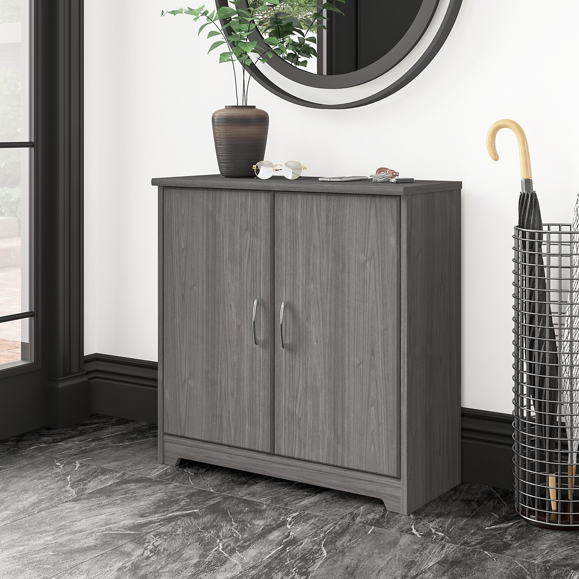 Cabot Small Entryway Cabinet with Doors by Bush Furniture On