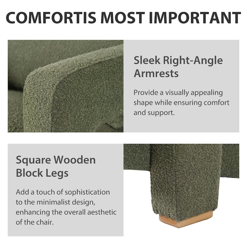 Upholstered Accent Chair With Pillows And Sturdy Wooden Legs, Armchair For Living Room Office,Bedroom