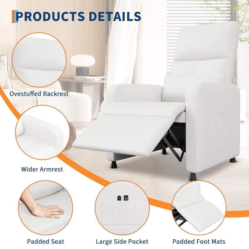 Adjustable Electric Power Recliner Chair, Single Sofa with Massage and Heat for Living Room