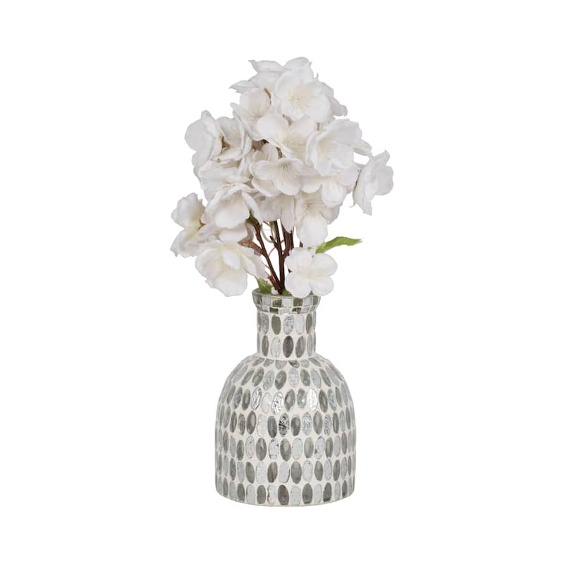 Sagebrook Home Glass Round Mosaic Vase
