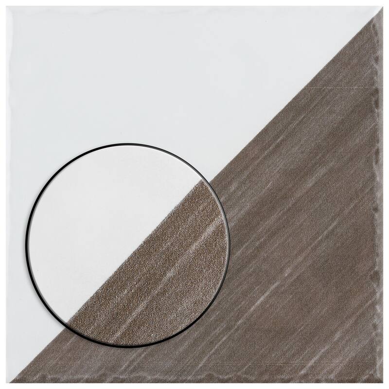 Merola Tile Triangle Rustique Glossy Brown 6" x 6" Ceramic Wall Tile