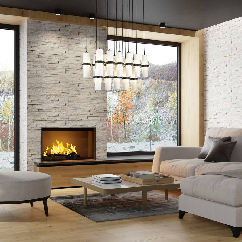Cayden 17 Light Linear Chandelier in Matte Black - Matte Black