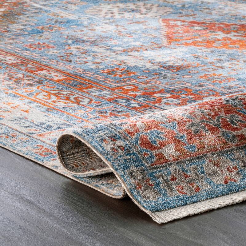 Nuloom Farley Medallion Fringe Area Rug