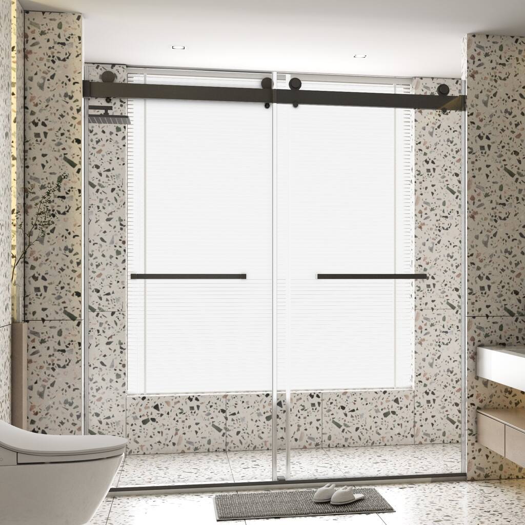 68"-72" x 76" Frameless Double Sliding Shower Door
