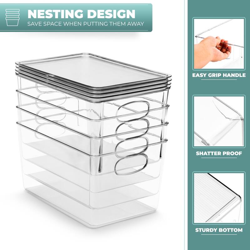 Sorbus Large Storage Clear Containers with Lids Toy Bins and Organizers - 2 Pk