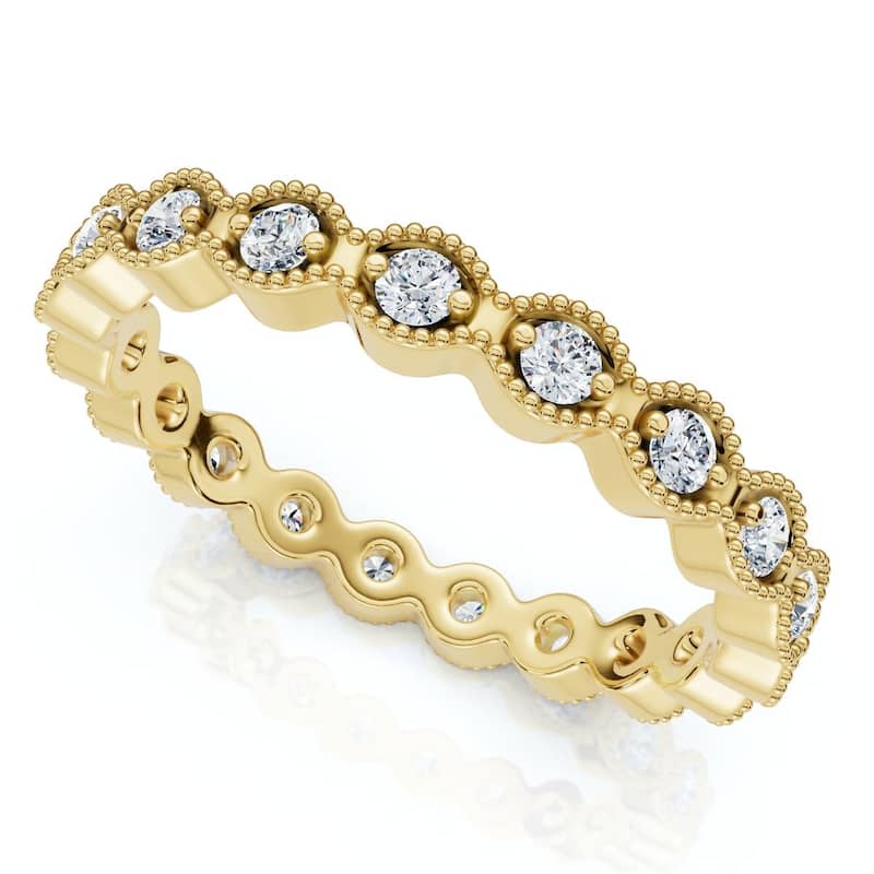 Bliss Diamond 1/3Ct Diamond Aria Eternity Wedding Ring Gold Lab Grown - 6 - Yellow