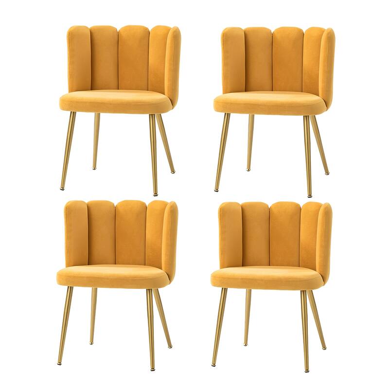 Anjela Comfy Dining Furniture Set 0f 4 with Metal Legs by HULALA HOME