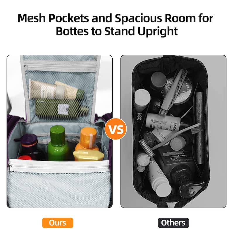 Extra Large Hanging Toiletry Bag for Travel & Daily Use, Water-Resistant Dopp Kit for Makeup, Shaving, Toiletries