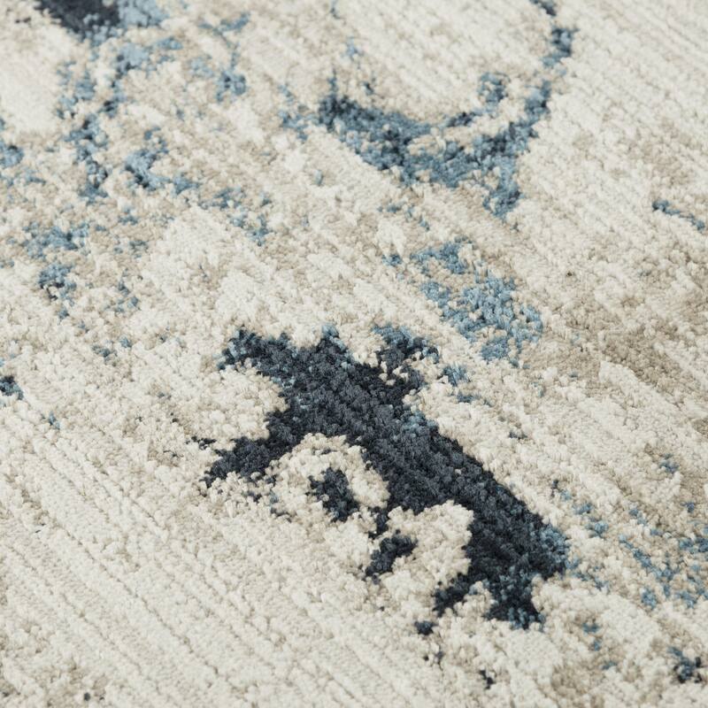 Alora Decor Orchid Transitional Blue Polyester Area Rug