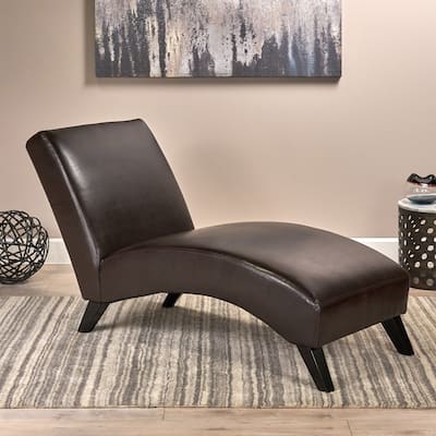 Christopher Knight Home - Finlay Leather Chaise Lounge