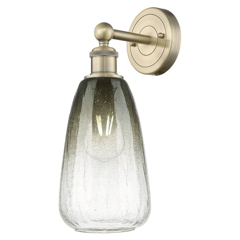 Innovations Lighting 616-1W-16-6 Brookhaven Almond Sconce Brookhaven - Antique Brass / Slate