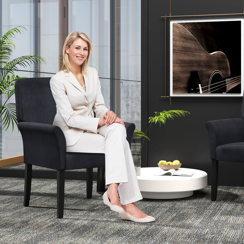 Ergonomic Executive Armchair with Soft Velvet and Rubber Wood Legs