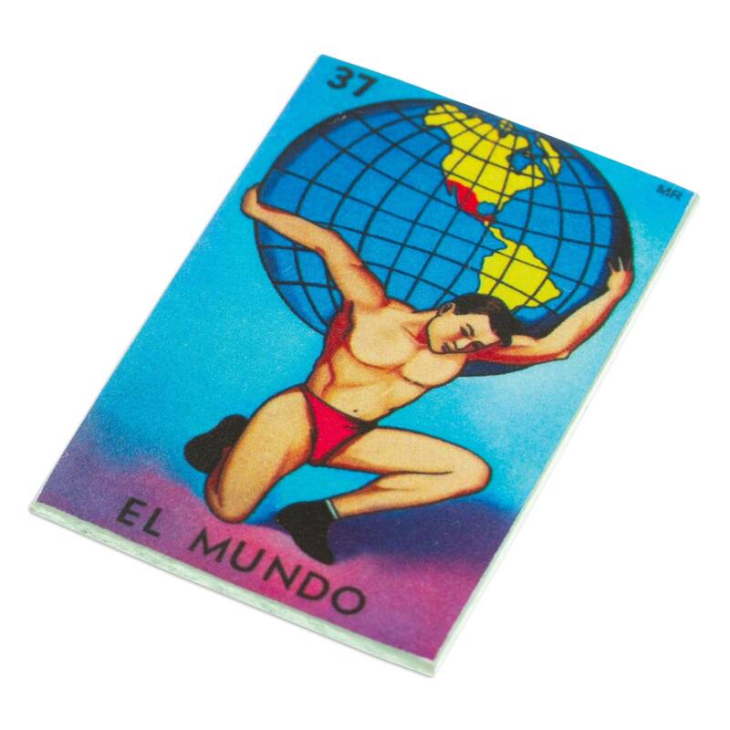 Novica Handmade Traditional World Decoupage Wood Magnet