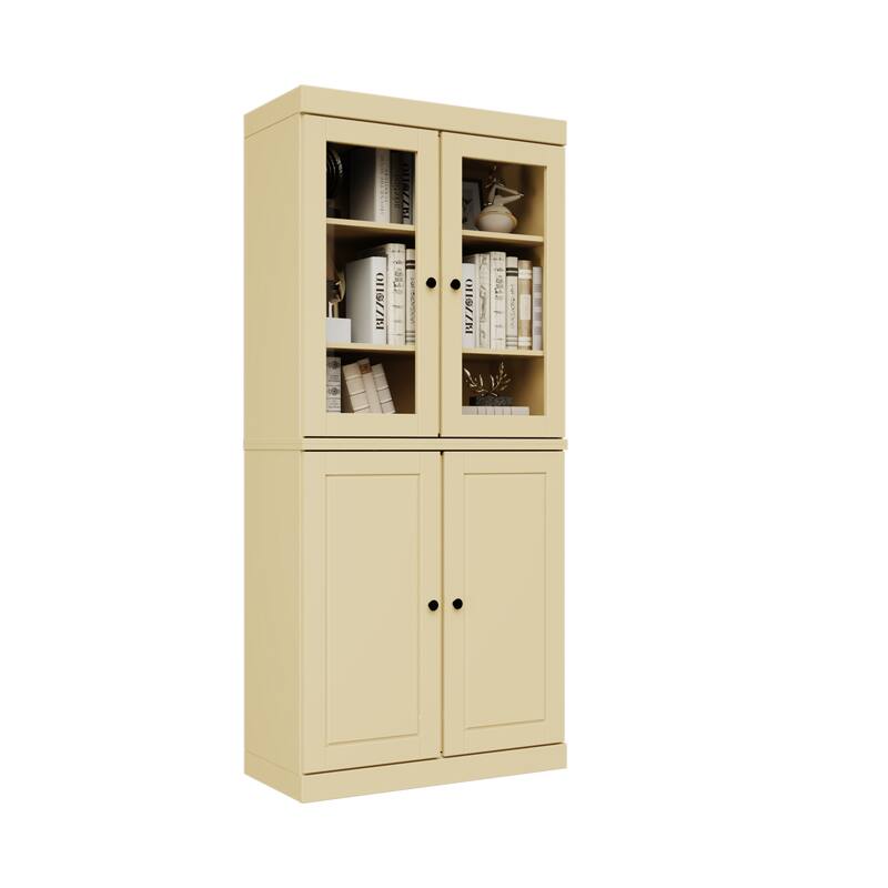 100% Solid Wood 6-Shelf Bookcase with Optional Doors by Palace Imports
