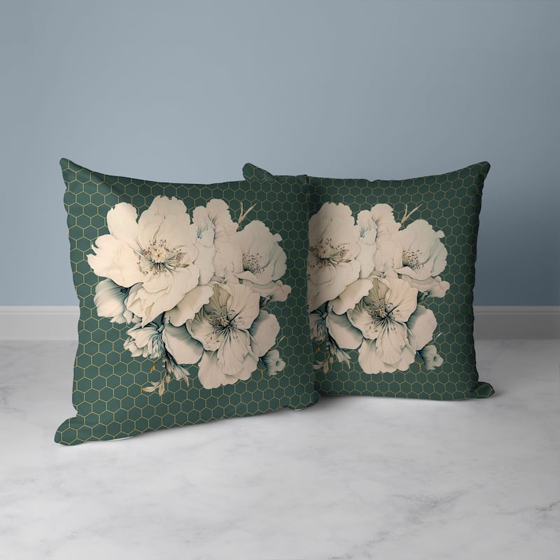 Stone And Grey Magnolia Majesty Faux Suede Throw Pillow Zipper