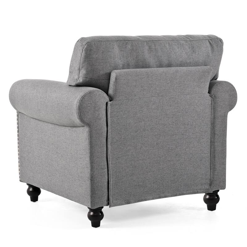 37.4" Accent Chair with Nailheads