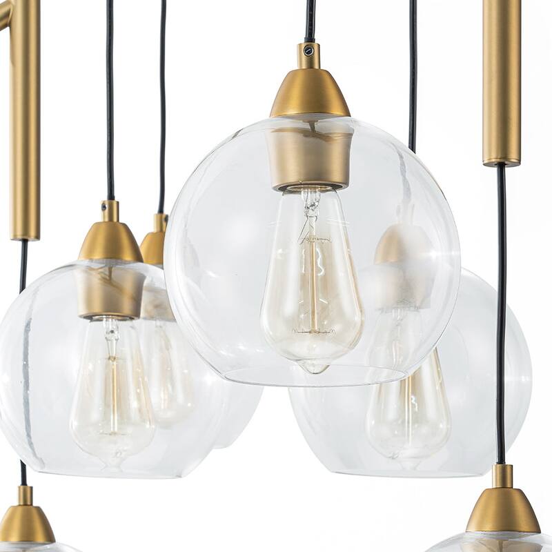 Modern Cluster Glass Bubble Dual Pendant Island Chandelier