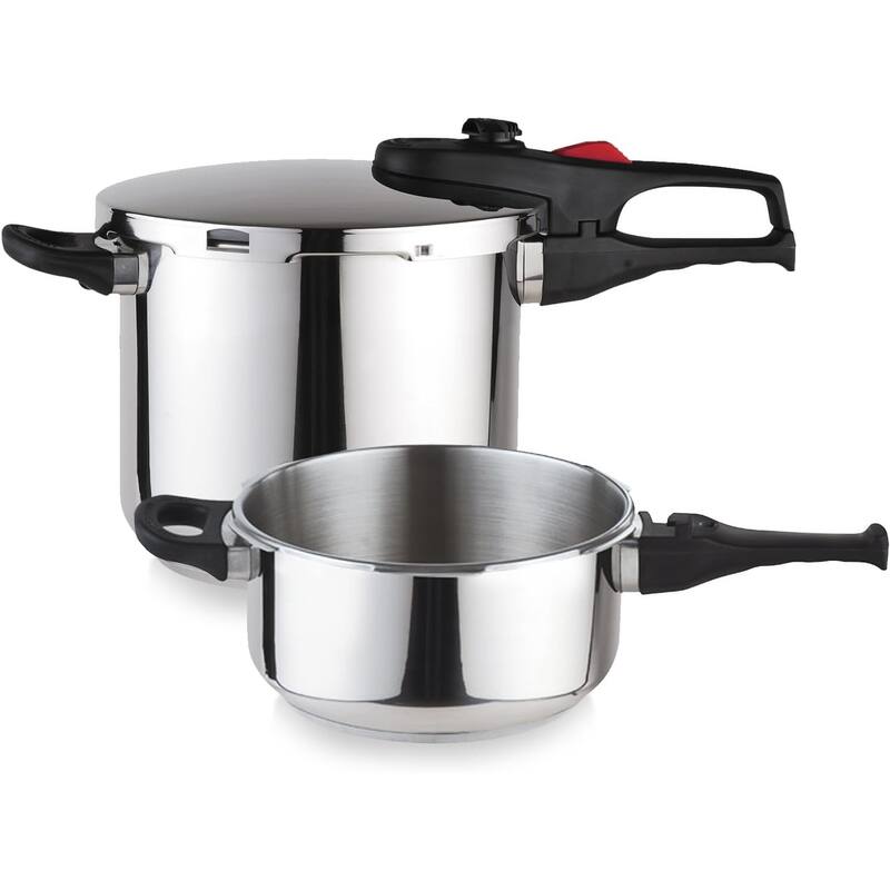 Magefesa Practika Plus Stainless Steel Pressure Cooker Set, 4.2 & 6.3 Quarts