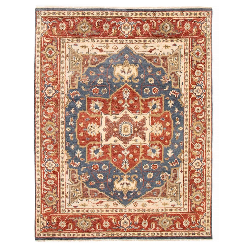 ECARPETGALLERY Hand-knotted Jules Serapi Navy Wool Rug - 7'7 x 10'1 - Navy - 7'7 x 10'1