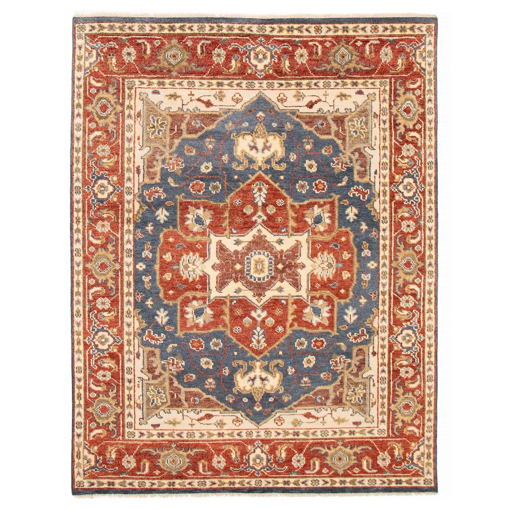 ECARPETGALLERY Hand-knotted Jules Serapi Navy Wool Rug - 7'7 x 10'1