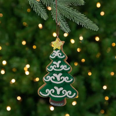 4.75" Glittered Christmas Tree Cookie Ornament