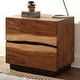 preview thumbnail 7 of 7, Natural Live Edge Design Two-Tone Exotic Mahogany Wood Bedroom Collection Night Stand Only