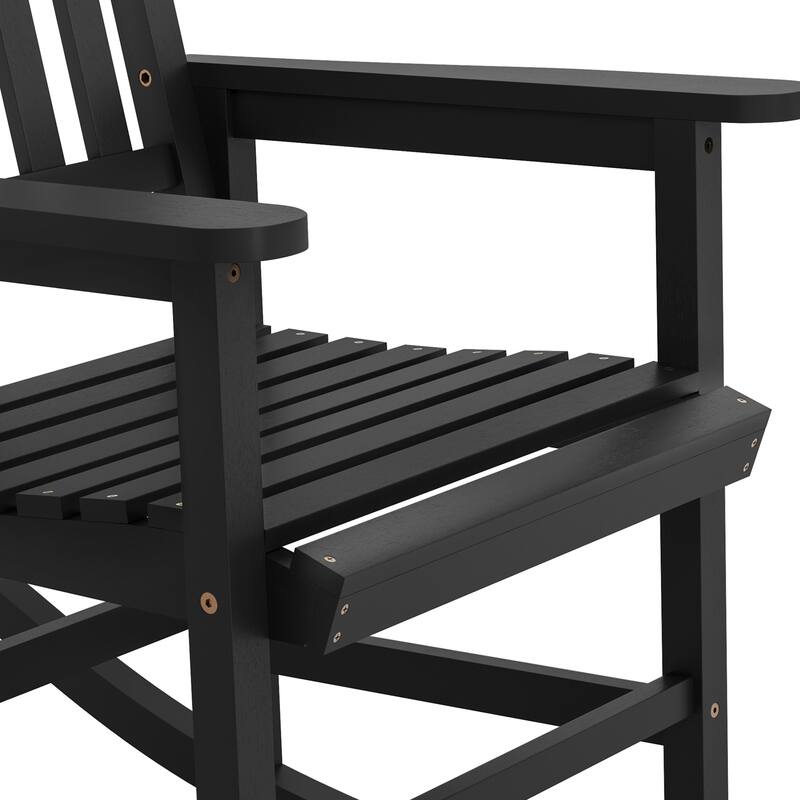 Acacia Wood Outdoor Rocking Chair, Traditional Porch Outdoor Rocker Chairs with Slatted - 43" H