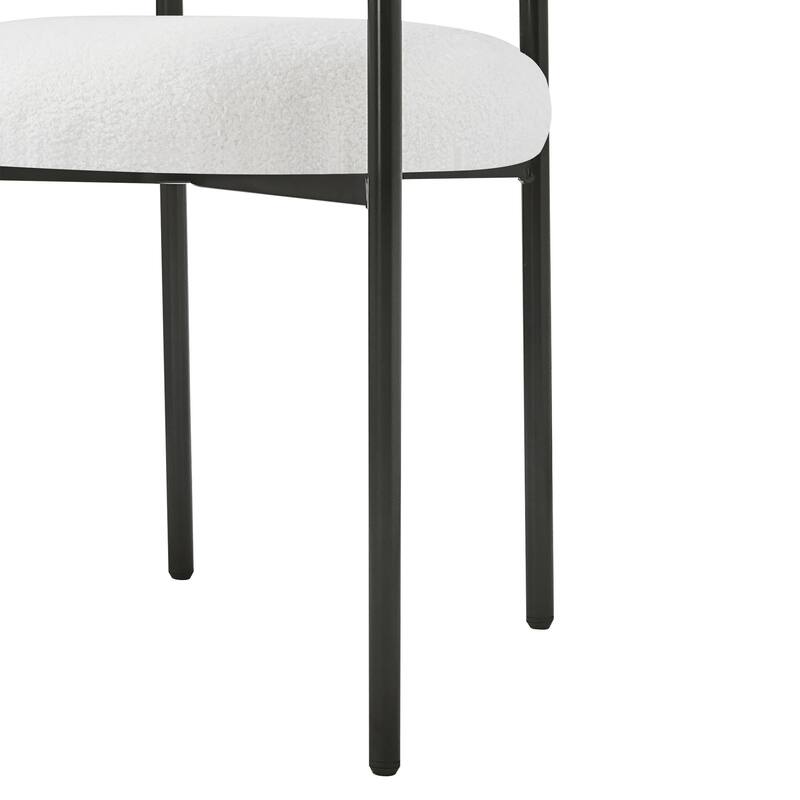 Naci Modern Fabric Arm Dining Chairs with Metal legs by Christopher Knight Home