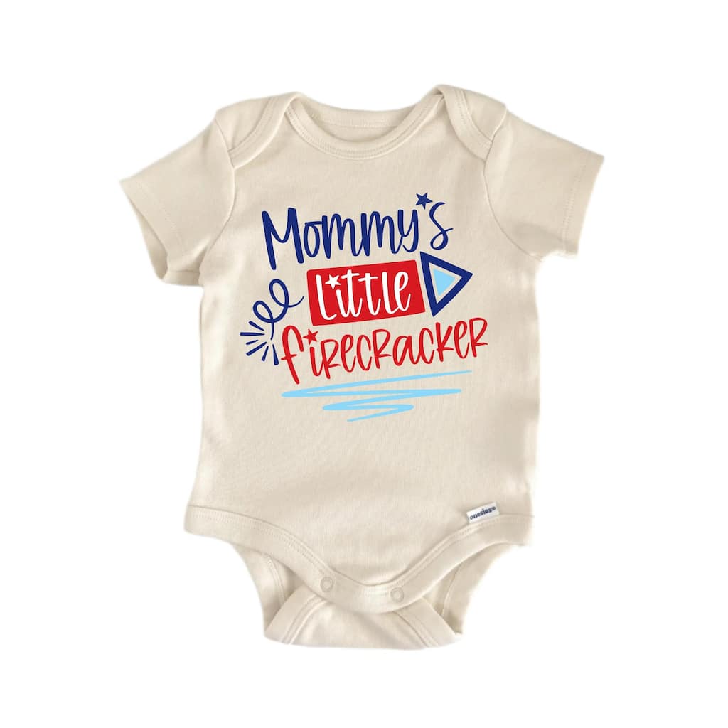 Mommy's Little Firecracker July 4th Patriotic - Baby Boy Girl Clothes Bodysuit